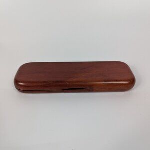 Vintage Hinged Dark Wood Pen Case NO Pen